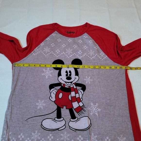 Disney Mickey Mouse Winter Christmas Pajama Top Size Medium - Picture 7 of 9